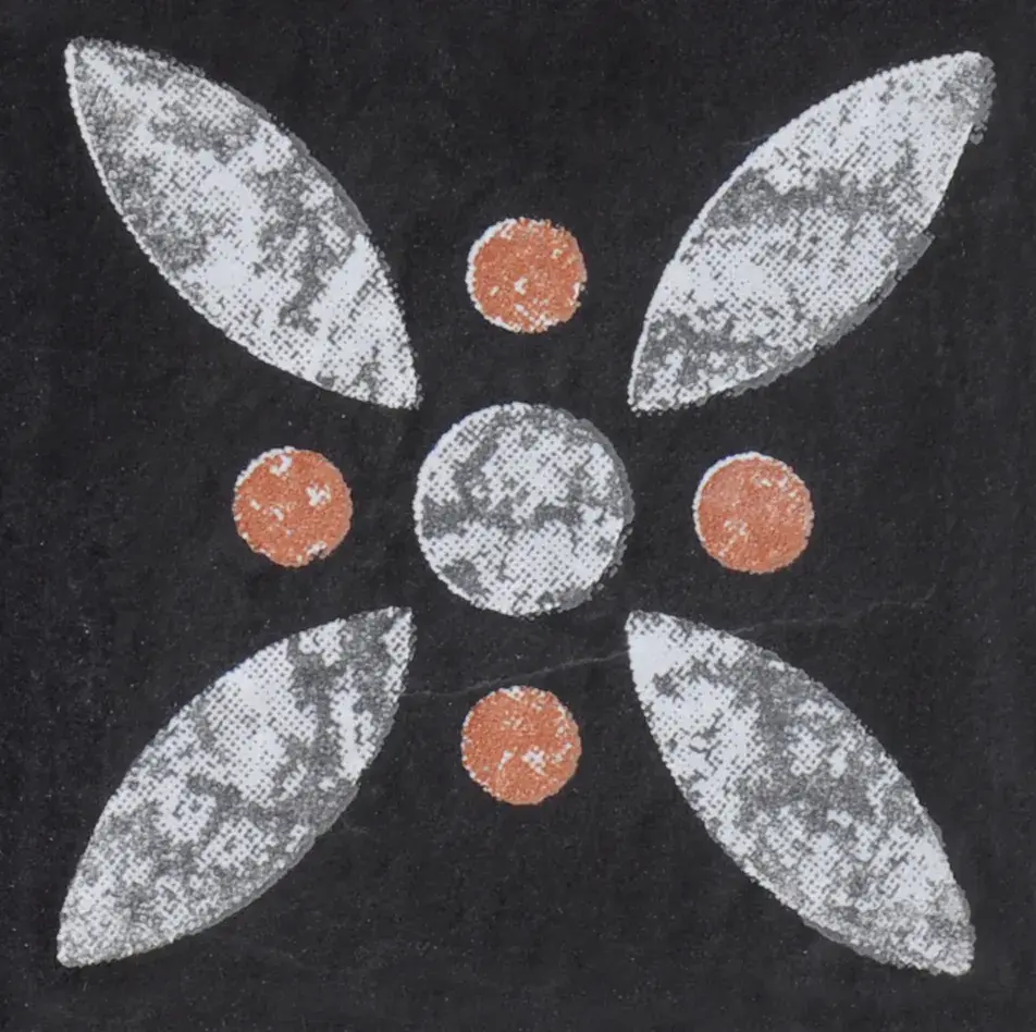 Le Crete Terra Svart Blomma Tozzetto - Klinker 1