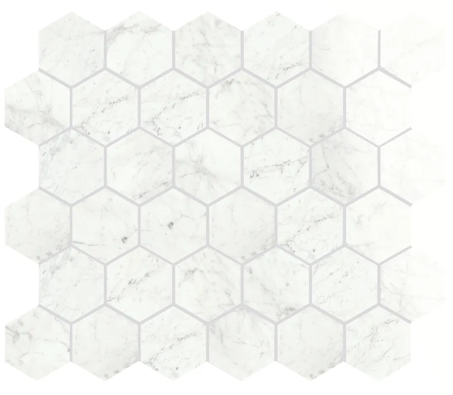 Marmi Carrara levigato Hexagon - Mosaik