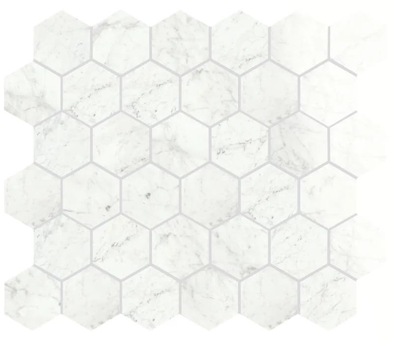 Marmi Carrara levigato Hexagon - Mosaik