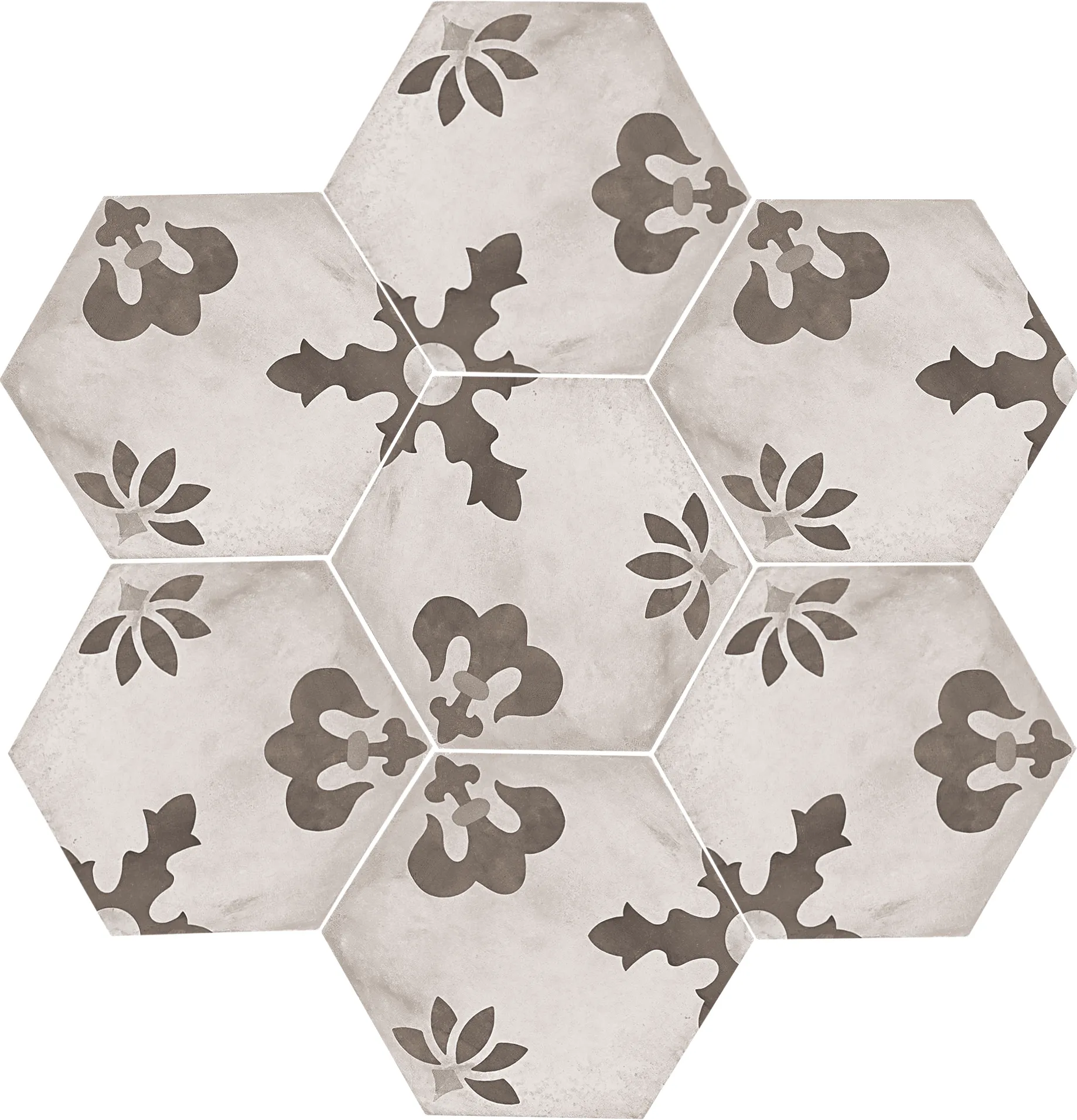 Black/White Mix Hexagon