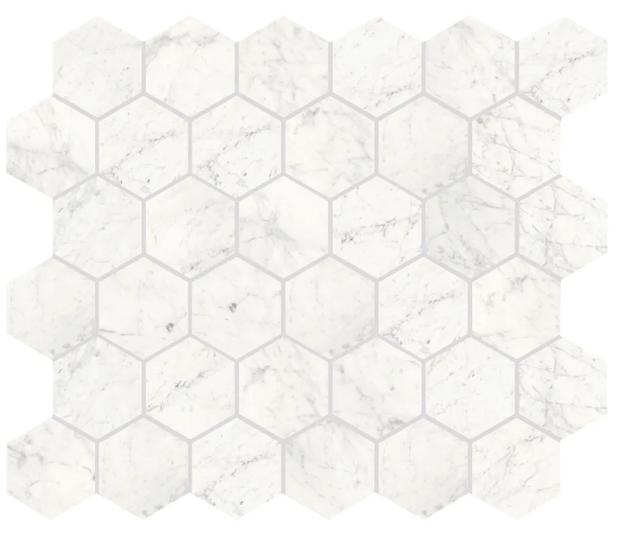 Marmi Carrara naturale Hexagon - Mosaik
