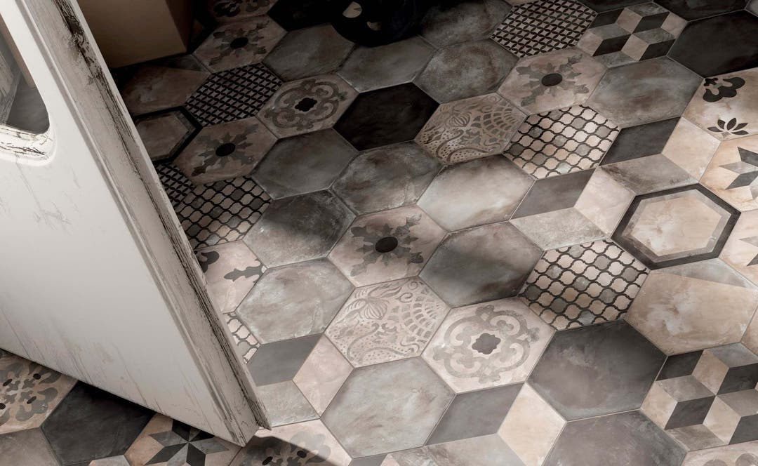 Terra Black/Grey Mix Hexagon